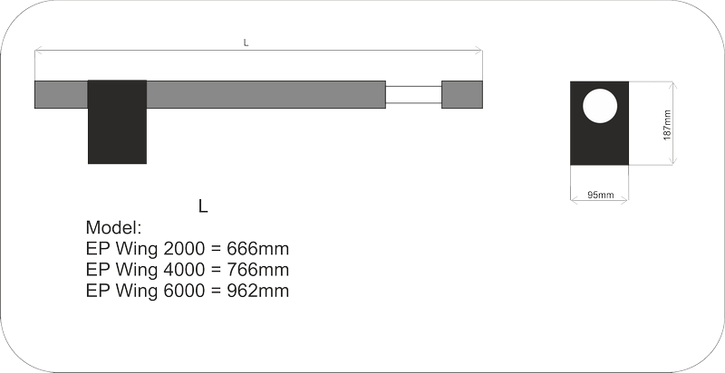 EP Wing HR 4001.L kit - pohon jednokřídlových bran do šířky 3,5m ...
